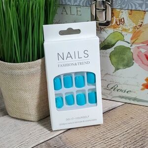 Blue Press On Nails
